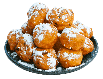 Ambachtelijke oliebollen met knapperige churros en versgebakken wafels, populair op wintermarkten en evenementen in heel Nederland.